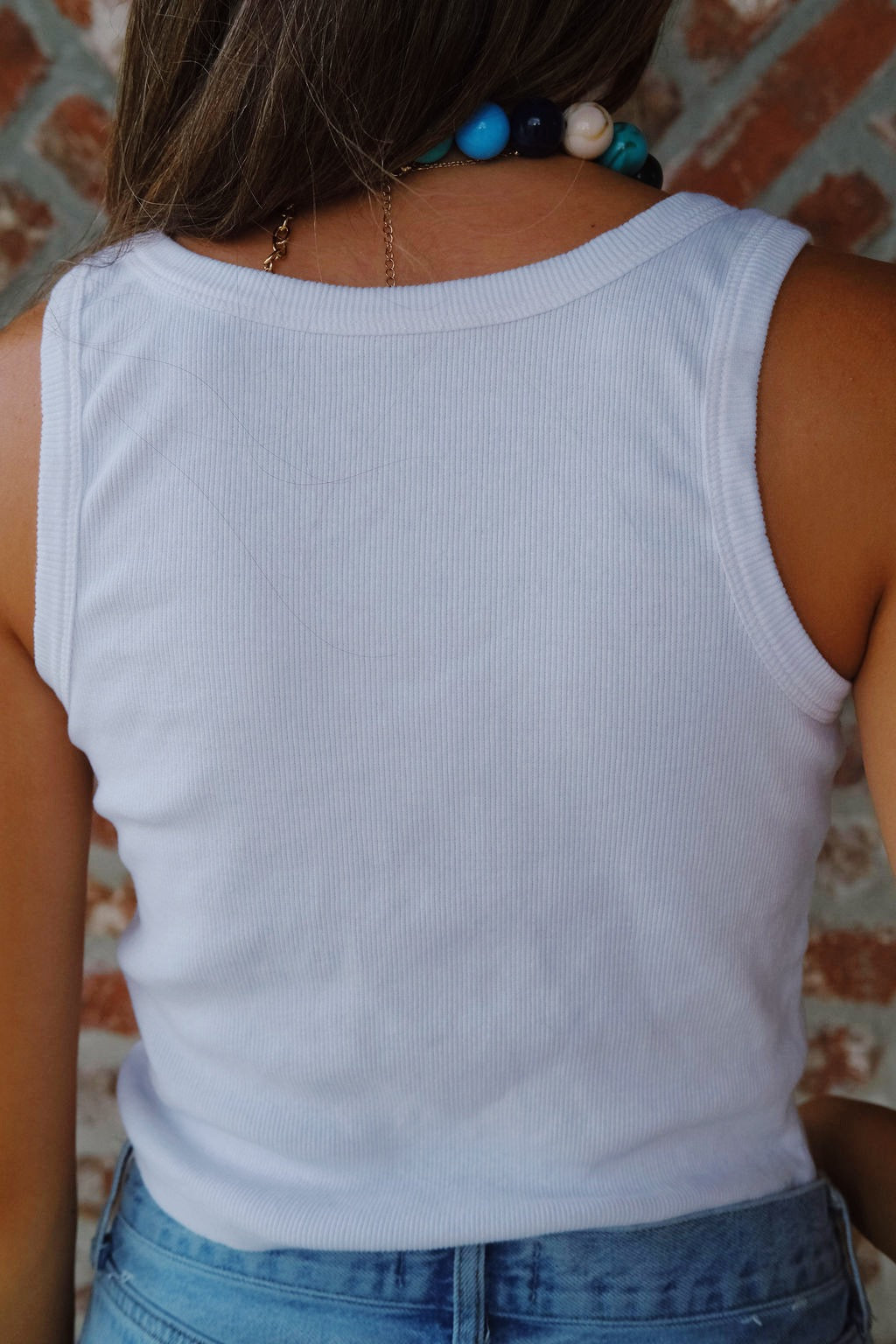 Beaded Fish Scoop Neck Tank